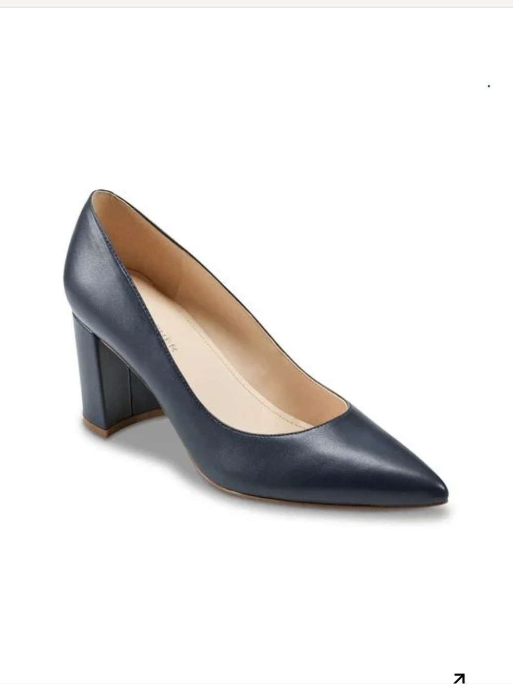 Marc Fisher Navy Pointed-Toe Block Heel Pump